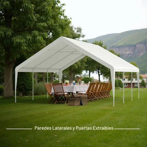 Miniatura 7 de Tienda de campaña para fiestas, 20 x 20 pies, resistente al aire libre, lona para todas las estaciones y pared lateral extraíble, impermeable, toldo