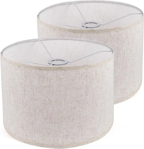 Juego de 2 pantallas de lámpara, pantalla de tambor para lámparas de mesa, lámpara de pie, 13 pulgadas superior x 13 pulgadas inferior x 10 pulgadas
