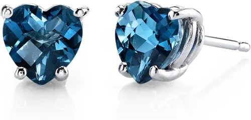 Peora - Aretes de tuerca de oro de 14 quilates, forma redonda, 0.24 pulgada, en piedras preciosas auténticas o creadas, parte trasera de fricción,