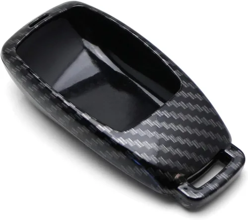 Miniatura 6 de iJDMTOY Llavero con patrón de fibra de carbono negro brillante compatible con Mercedes Clase E 2017 en adelante, Clase S 2018 en adelante, Clase G