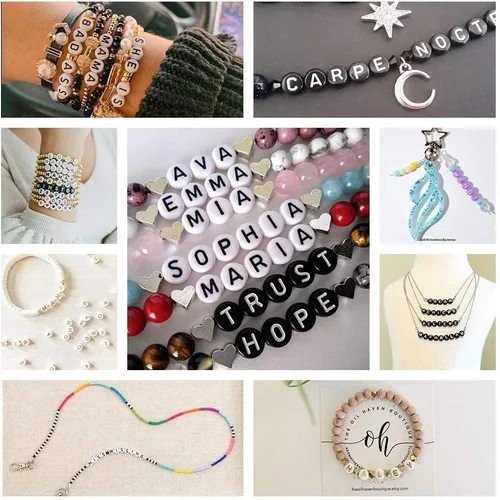 Miniatura 8 de 1000 cuentas redondas blancas de números acrílicos de 0.16 x 0.27 pulgadas, figura colorida de 0-9 pulgadas, cuentas para hacer joyas y pulseras