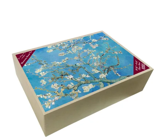 Miniatura 5 de Rompecabezas de madera para adultos, 1000 piezas de pinturas famosas de Van Gogh, regalos de flores de almendra, coleccionables de arte, Flores