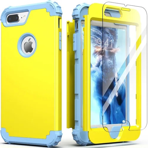 Miniatura 37 de IDweel Funda para iPhone 8 Plus, para iPhone 7 Plus con Protector de Pantalla, 3 en 1 Híbrida Resistente a Golpes de Servicio Pesado, Cubierta Dura
