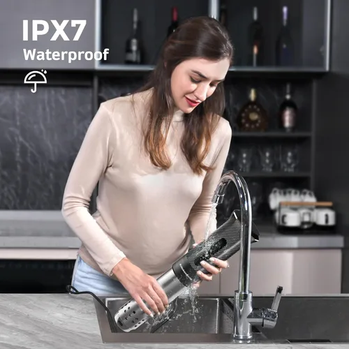 Miniatura 8 de KitchenBoss Wifi Sous Vide Machine: Circulador de inmersión ultrasilencioso Sous Vide Control de aplicación, IPX7 impermeable acero inoxidable 1100W
