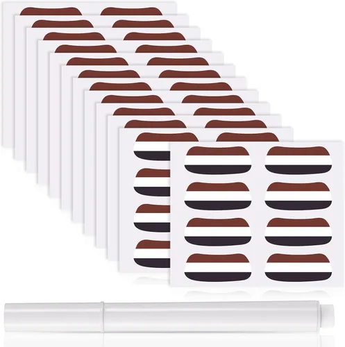 Miniatura 11 de Sumind 24 pares de tiras para los ojos deportivos, tiras transpirables con 1 lápiz blanco para fanáticos del béisbol, fútbol, sóftbol en el día