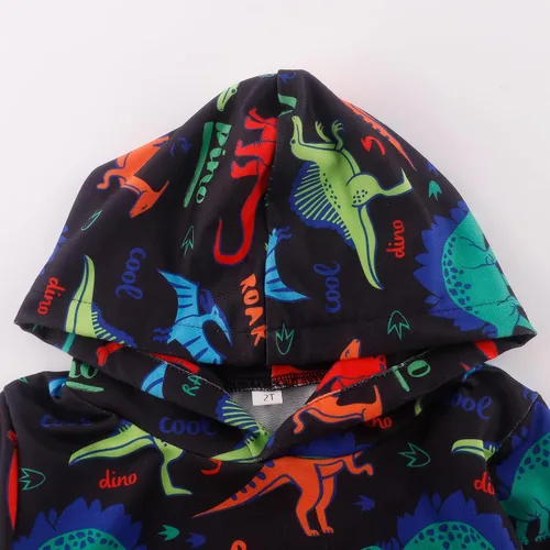 Miniatura 2 de Akyzic Sudadera con capucha para bebés y niños, diseño de dinosaurios, con bolsillo, sudadera cálida para niños