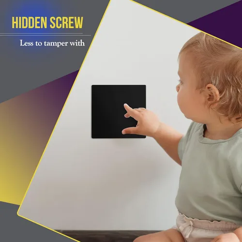 Miniatura 4 de ENERLITES Placa de Pared Doble Ciega Sin Tornillos, Cubierta de Tomacorriente de Dispositivo Ciego de Dos Posiciones Segura para Niños
