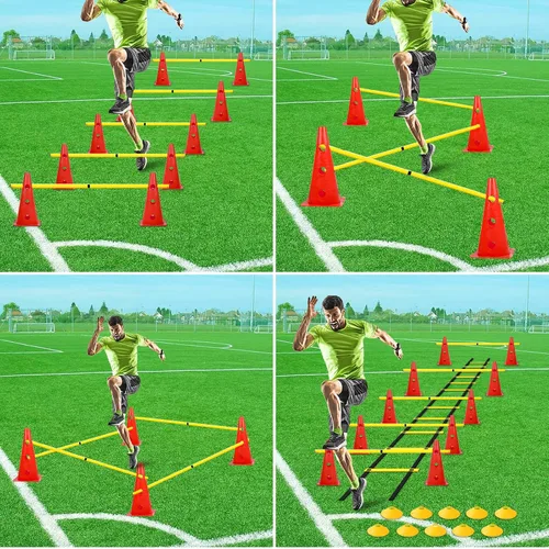 Miniatura 7 de Escalera de obstáculos Triángulo Marcador Cono Pad Disco Hurdle Multifuncional Set