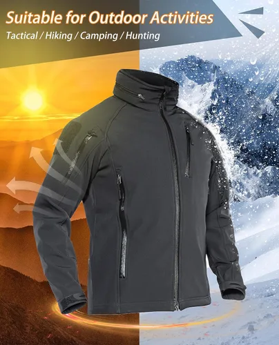 Miniatura 7 de TACVASEN Special Ops - Chaqueta táctica para hombre, resistente al agua, softshell y desmontable, con capucha