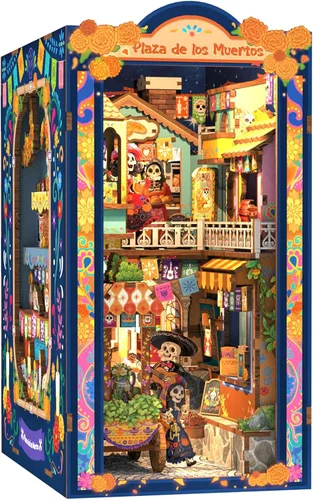 Miniatura 8 de Fsolis Kit de rincón de libros – Kit de casa en miniatura para adultos, estantería 3D rompecabezas de madera Booknook Music Librero Diorama regalos