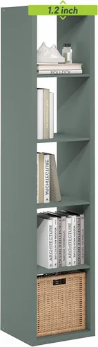 Miniatura 20 de Furinno Organizador de Almacenamiento en Cubos Decorativos con Respaldo Abierto, 4 Cubos, Gris Claro
