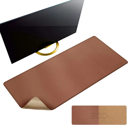 Miniatura 59 de MAIDERN Cubierta de mesa estrecha de 39.4" x 7.9", tapete reversible de cuero y corcho para mesa consola, protector de mesa largo y delgado