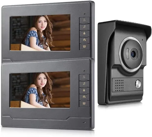 Sistema de timbre de video con cable de 7 pulgadas, monitor LCD de 7 pulgadas, kits de teléfono de puerta de video, soporte de monitoreo,