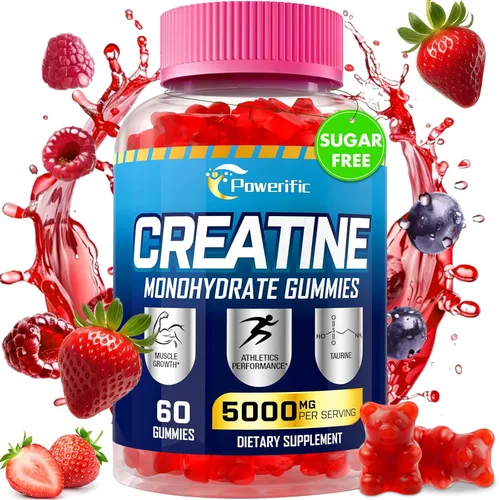 Gomitas de monohidrato de creatina, creatina para mujeres y hombres, gomitas de monohidrato de creatina preentrenamiento con taurina, vitamina B6 y