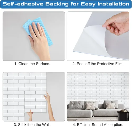 Miniatura 8 de Paquete de 18 paneles acústicos de pared, paneles de espuma absorbentes de sonido de 12 x 12 pulgadas, paneles de pared autoadhesivos con reducción
