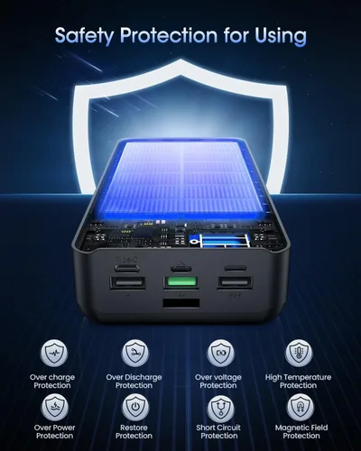 Miniatura 11 de Cargador Portátil 60000mAh Banco de Energía - Carga Rápida 22.5W Paquete de Batería Externa, Pantalla LED USB C Cargador de Teléfono Celular