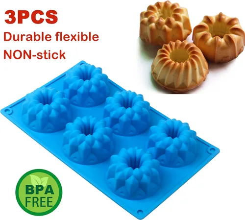 Miniatura 4 de Sidosir Molde de silicona para pasteles con forma de estrella y estilo vintage, 6 cavidades Heritage, molde de silicona para pasteles familiares