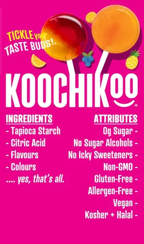 Miniatura 5 de Koochikoo Caja variada de paletas sin azúcar, sabores de frutas surtidos, sin azúcar añadido, sin gluten y certificado vegano, paletas/caja de 50 CT