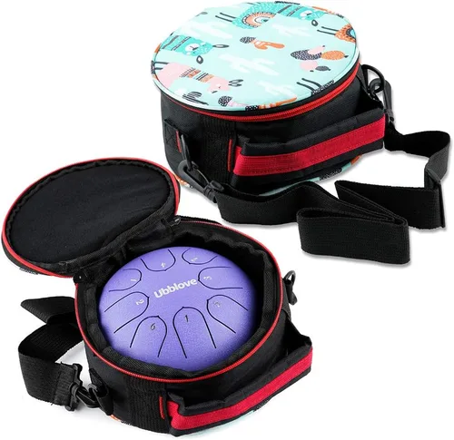 Miniatura 7 de Ubblove Tambor de lengua de acero para niños: 8 notas 6 pulgadas clave de C Metal acero tambores instrumento con bolsa para meditación, yoga, Púrpura