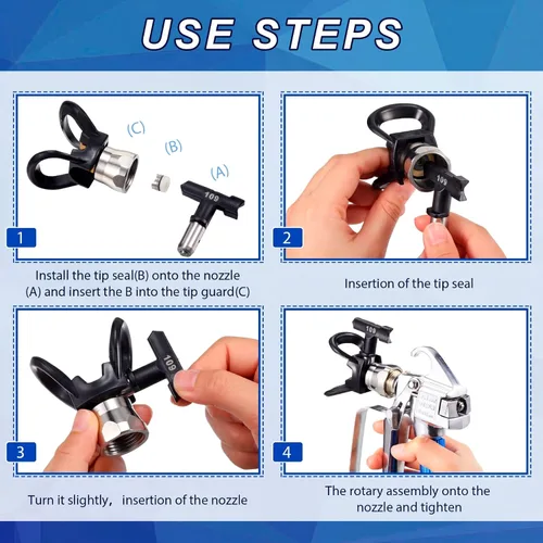 Miniatura 3 de Threan 18 Pack Reversible Spray Tips Black Airless Sprayer Nozzle Tips Paint Spraying Machine Part for Homes Buildings Fences Airless Spraying