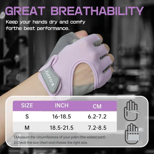 Miniatura 2 de Jaffick Guantes de entrenamiento ligeros para mujer Guantes de fitness transpirables con agarre antideslizante para gimnasio, levantamiento