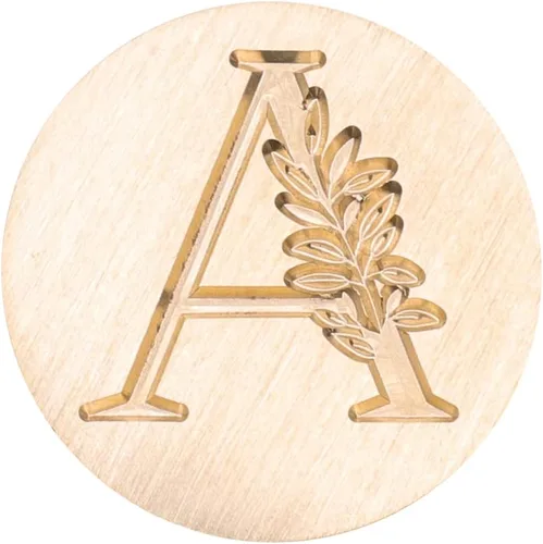 Miniatura 3 de SWANGSA Sello de cera con inicial alfabética A, sello de cera vintage elegante con hojas botánicas para invitación de fiesta de boda, envoltorio