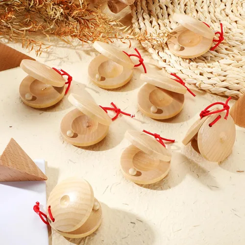Miniatura 4 de Boao 24 castañuelas instrumento musical de madera mano dedo aplauso tablero educativo percusión DIY instrumentos musicales castañuelas ritmo