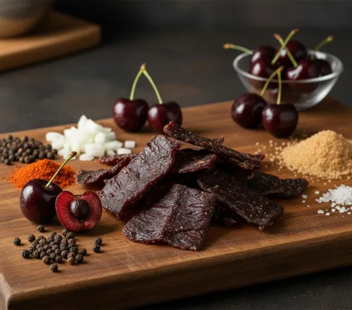 Miniatura 5 de Slate Belt Smokehouse Black Cherry Beef Jerky, aperitivo alto en proteínas, cecina sin gluten, 9 onzas