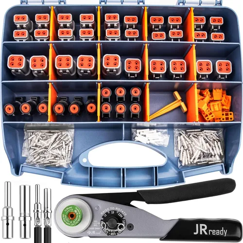 Miniatura 9 de JRready ST6361 Kit de conectores Deutsch, conector impermeable automotriz DTP de 2 y 4 vías, conectores macho hembra DTHD de 1 pin con herramienta