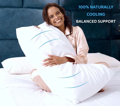 Miniatura 3 de Juego de 2 almohadas de látex Talalay natural de tamaño King para apoyo del cuello y alivio de presión (2, medio suave, King)