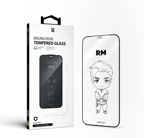 Miniatura 11 de iFace TinyTAN inspirado en BTS Protector de pantalla de vidrio templado de borde redondo diseñado para iPhone 12 Pro Max (Jung Kook)