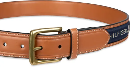 Miniatura 9 de Tommy Hilfiger Men's Fabric Inlay Casual Belt with Classic Harness Buckle