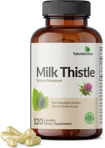 Futurebiotics Cardo mariano silimarina, extracto de mariano y diente de león, apoyo para la salud del hígado, soporte antioxidante, desintoxicación,