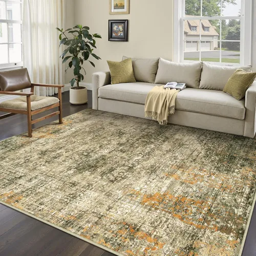 Miniatura 112 de PureCozy Alfombra de área beige de 2 x 3 pulgadas, lavable, vintage, pequeña, para entrada, cocina, suave, retro, floral, de pelo bajo, tapete