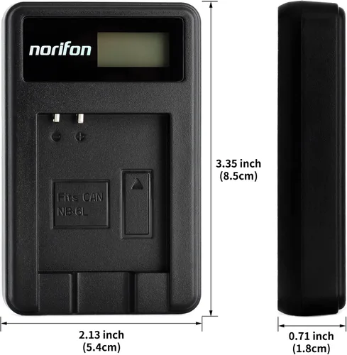 Miniatura 5 de Norifon Cargador USB LCD NB-6L para Canon PowerShot SX530 HS, SX610 HS, SX710 HS, SD1200 es, SD1300 es, S120 IXY 10S IXY 30S Cámara y más
