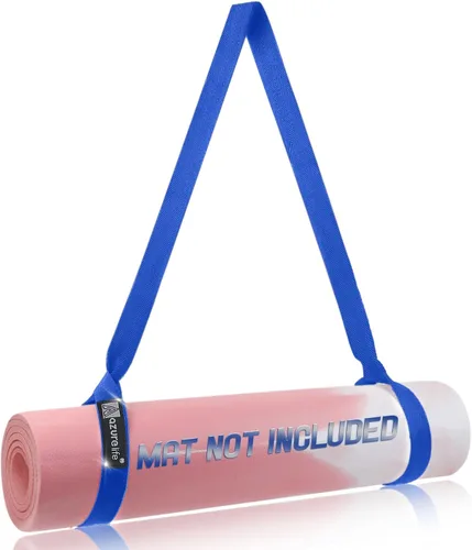 Miniatura 14 de A AZURELIFE Premium 2 en 1 correa para esterilla de yoga, ajustable antideslizante para transportar esterilla de yoga, se dobla como bandas