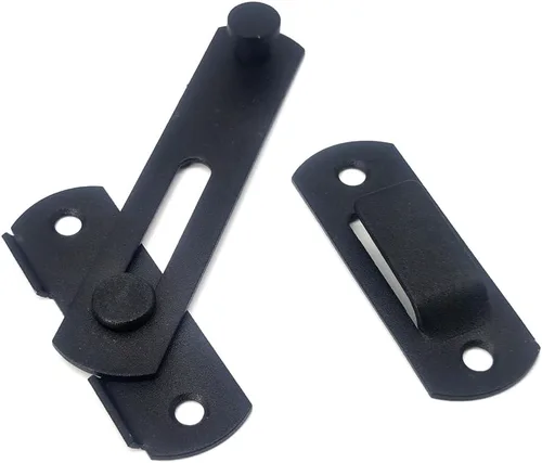 Miniatura 4 de Cerradura de puerta de granero, paquete de 2 cerraduras de puerta corredera de granero de 4 x 2-3/4 pulgadas, pestillo de puerta para puerta