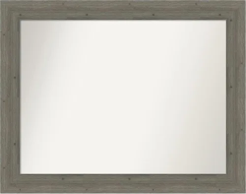 Miniatura 113 de Amanti Art Espejo de baño gris para sobre el fregadero, 27 x 27 pulgadas, espejo de tocador cuadrado gris, marco de madera rústica de campo medio