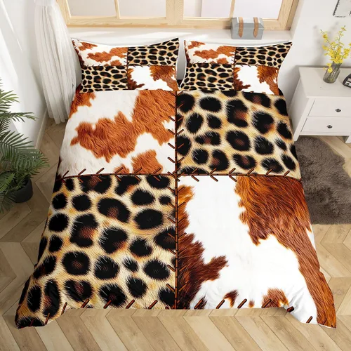 Miniatura 26 de Juego de funda de edredón de oso para niños, juego de ropa de cama de animales salvajes para niños, naturaleza, vida silvestre, oso, pájaro, juego