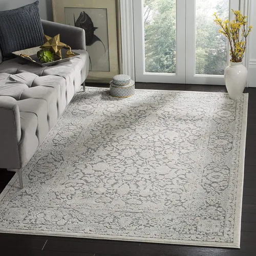 Miniatura 22 de SAFAVIEH Alfombra 8x10 - Colección Reflection - Grande - Gris Claro y Crema, Sin Desprendimiento y Fácil Limpieza, Ideal para Sala de Estar, Gris