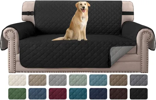 Miniatura 51 de H.VERSAILTEX Funda de sofá resistente al agua para sofá de 3 cojines, reversible, protector de muebles acolchado con correa elástica, funda de sofá