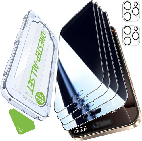 Miniatura 16 de iGluz Paquete de 4+2 protectores de pantalla de privacidad para iPhone 13 Pro Max con protector de lente de cámara de 6.7 pulgadas, 9H + vidrio