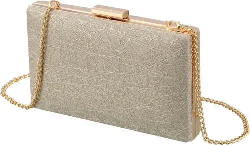 Savatano Bolso de mano dorado, bolsos de mano dorados para mujer, para noche, boda, cóctel, fiesta, bolsa de noche, bolso cruzado de hombro..