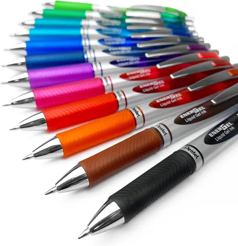 Miniatura 3 de Pentel EnerGel XM BL77 - Bolígrafo retráctil de tinta de gel líquido, 0.028 in, 52% reciclado, cartera de 9 unidades, color negro