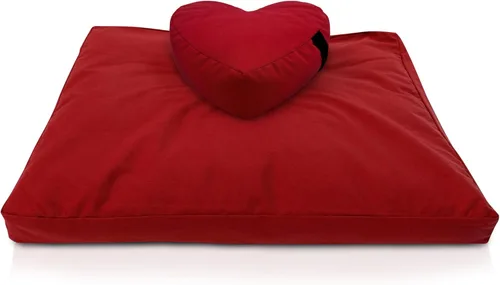 Miniatura 9 de Bean Products Juego de alfombrillas de meditación – Zafu almohada de piso orgánica de trigo sarraceno + almohadilla de oración Zabuton rellena