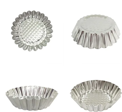 Miniatura 9 de MYStar Juego de 20 moldes de aluminio antiadherente de 3-3/4 pulgadas, diseño estriado, forma redonda, molde para tartaletas