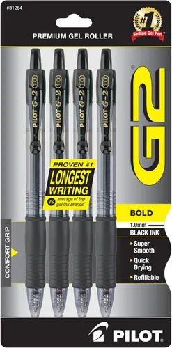 Miniatura 4 de Bolígrafos Pilot G2 prémium, con bola de tinta de gel y retráctiles, Colores Variados Paquete de 4 Variado claro