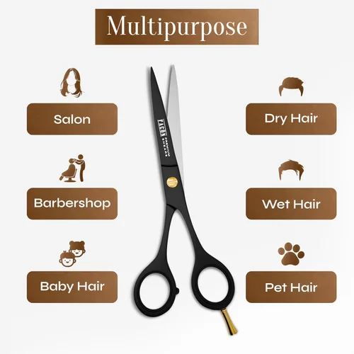 Miniatura 8 de Facón Tijeras de corte de pelo, tijeras profesionales para el cabello de 6.5 pulgadas, tijeras de peluquería con borde de afeitar, tijeras de corte