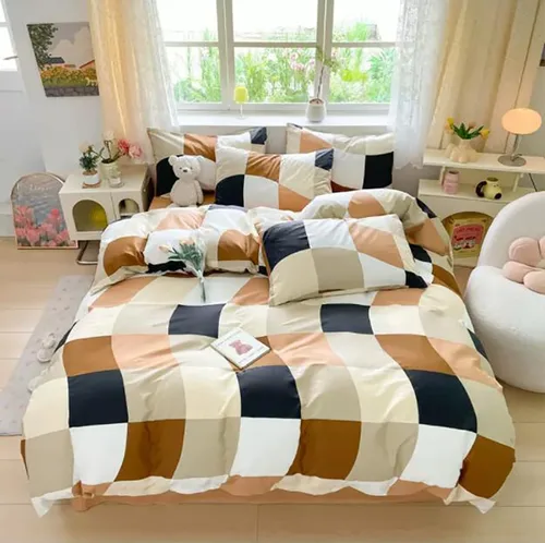 Miniatura 26 de KAREVER Juego de edredón azul y blanco a cuadros, juego de ropa de cama para niñas, juego de edredón a cuadros azul y blanco, manta para niños