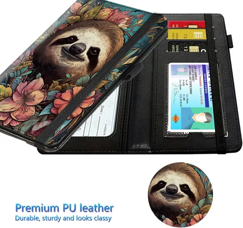 Miniatura 43 de Funda para chequera para hombres y mujeres, cartera de cuero RFID con ranuras para tarjetas de crédito, soporte de cheques duplicados personales